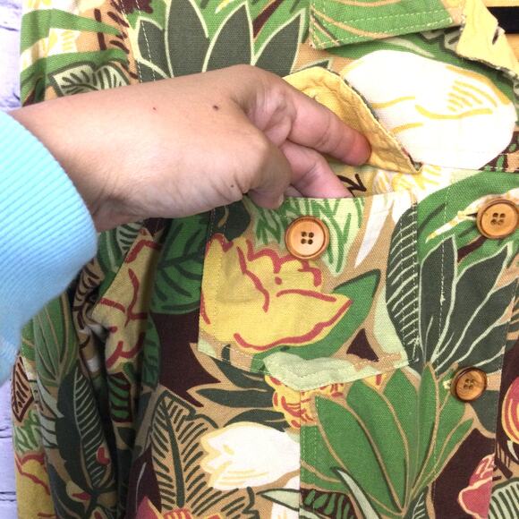 Coldwater Creek Cottagecore Floral Collared Nature Lightweight Cropped Jacket S - Picture 6 of 13